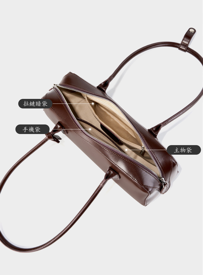 DEEPKEE original nubuck handmade full-grain genuine leather cowhide bag 小眾設計單肩大容量牛皮腋下法棍包 2928 號