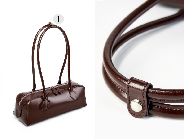 DEEPKEE original nubuck handmade full-grain genuine leather cowhide bag 小眾設計單肩大容量牛皮腋下法棍包 2928 號