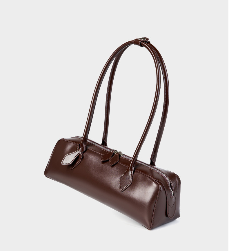 DEEPKEE original nubuck handmade full-grain genuine leather cowhide bag 小眾設計單肩大容量牛皮腋下法棍包 2928 號