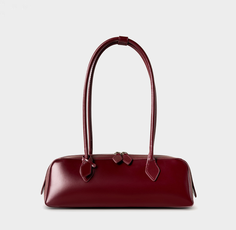 DEEPKEE original nubuck handmade full-grain genuine leather cowhide bag 小眾設計單肩大容量牛皮腋下法棍包 2928 號