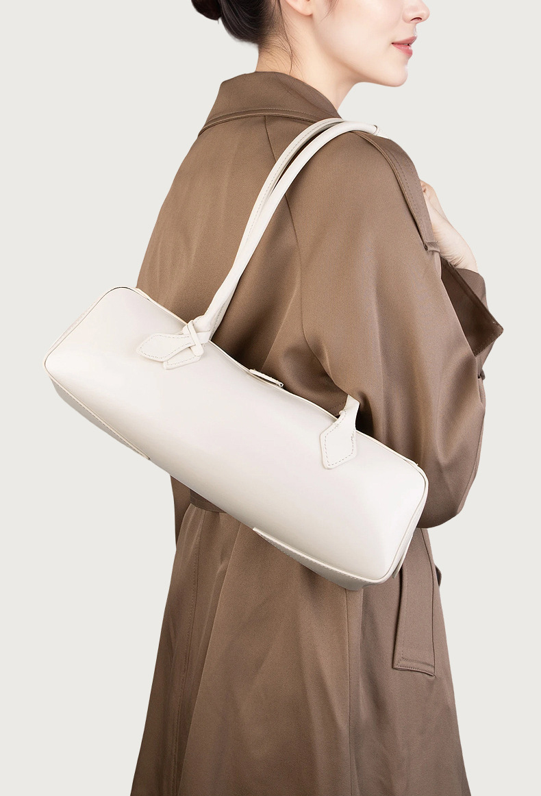 DEEPKEE original nubuck handmade full-grain genuine leather cowhide bag 小眾設計單肩大容量牛皮腋下法棍包 2928 號