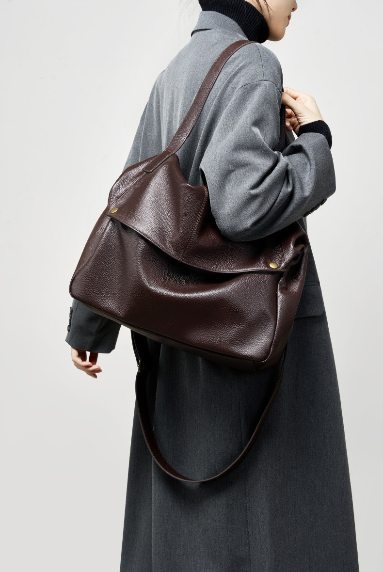 DEEPKEE original nubuck handmade full-grain genuine leather cowhide bag 真皮大包歐美風軟皮トートバッグ簡約休閒女包 2957 號