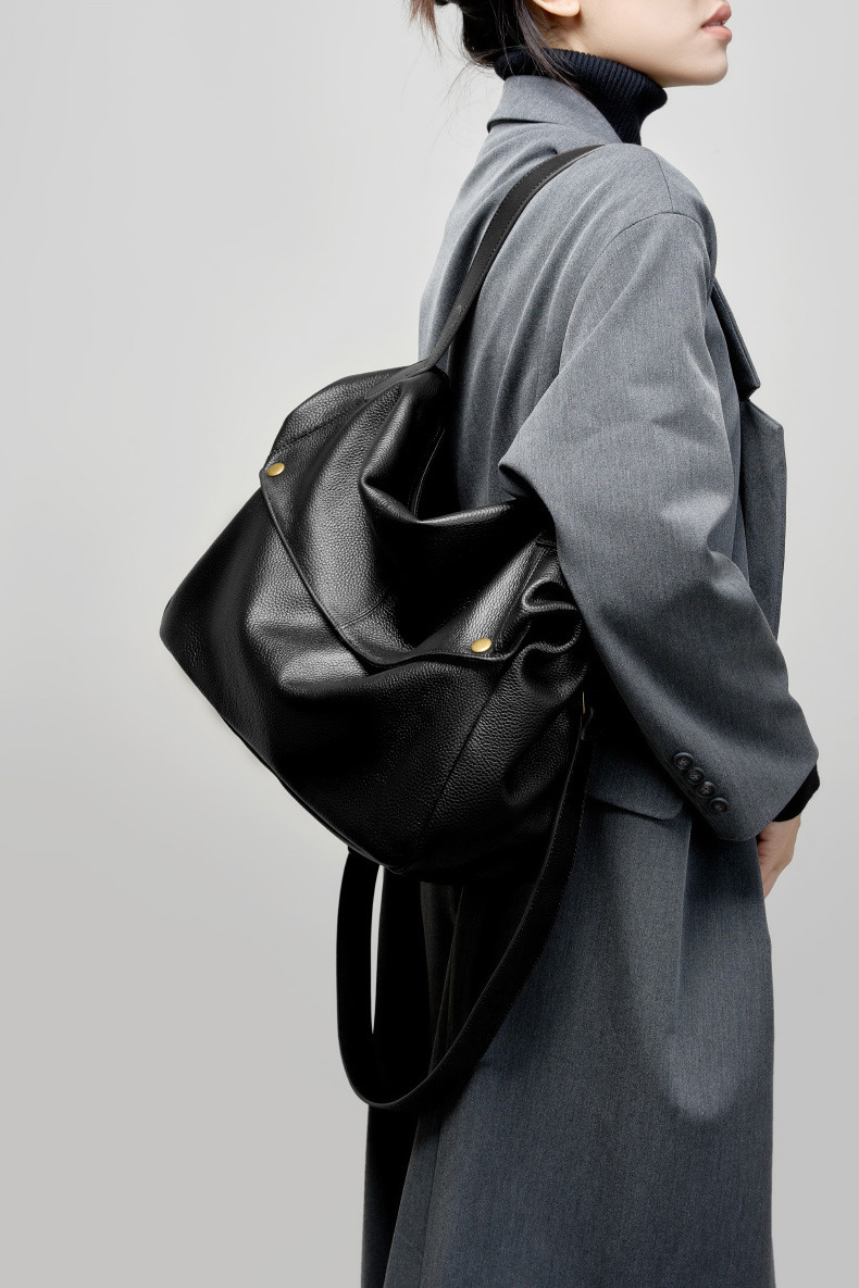 DEEPKEE original nubuck handmade full-grain genuine leather cowhide bag 真皮大包歐美風軟皮トートバッグ簡約休閒女包 2957 號