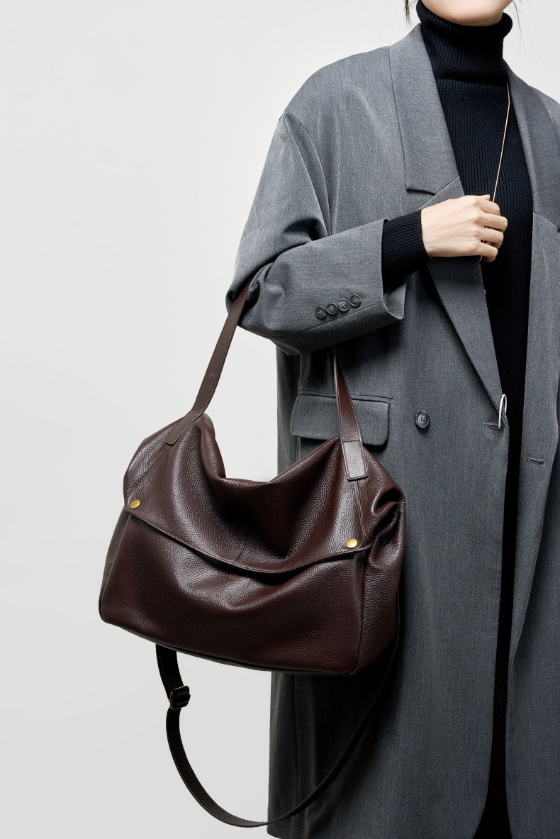 DEEPKEE original nubuck handmade full-grain genuine leather cowhide bag 真皮大包歐美風軟皮トートバッグ簡約休閒女包 2957 號
