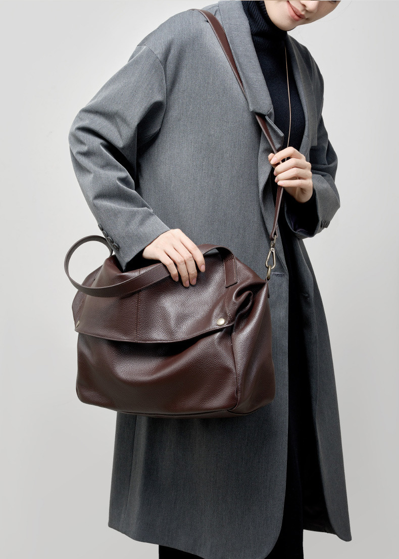 DEEPKEE original nubuck handmade full-grain genuine leather cowhide bag 真皮大包歐美風軟皮トートバッグ簡約休閒女包 2957 號