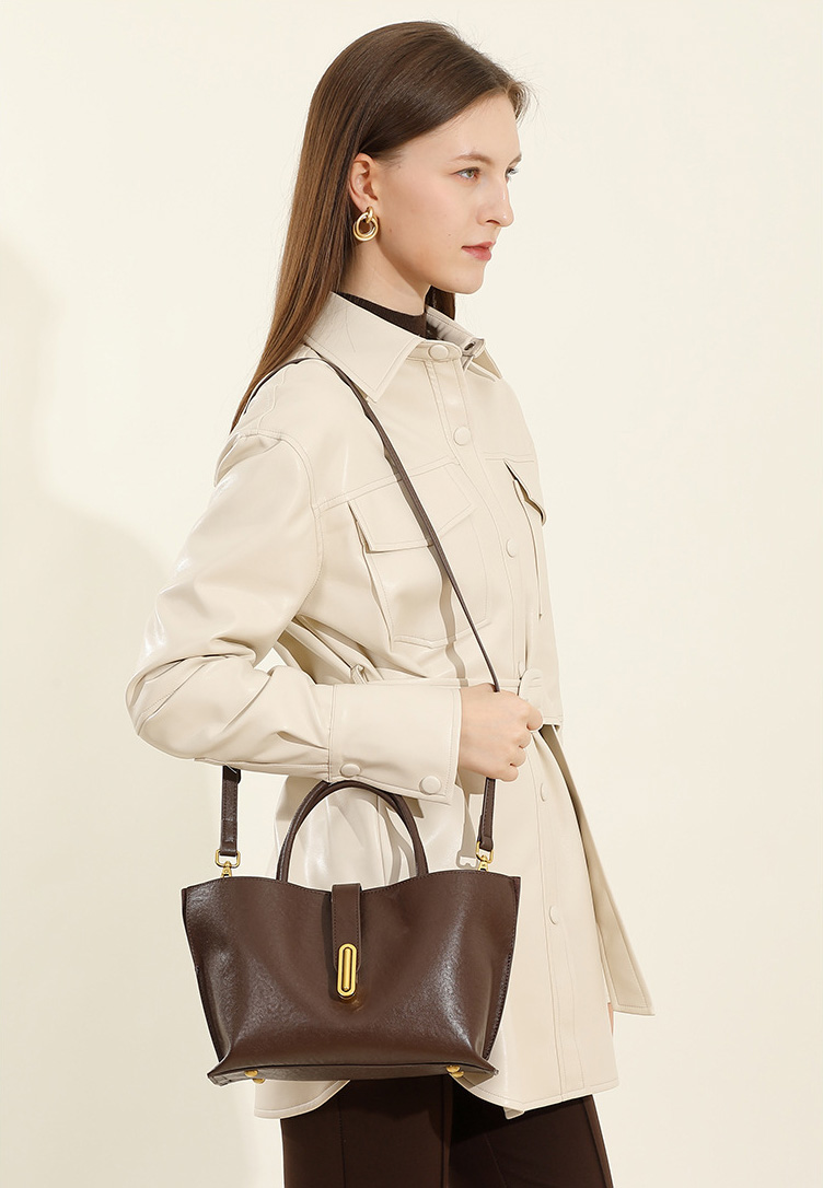 DEEPKEE original nubuck handmade full-grain genuine leather cowhide bag 頭層植鞣牛皮小眾時尚通勤手提包 女士斜挎包 2969 號