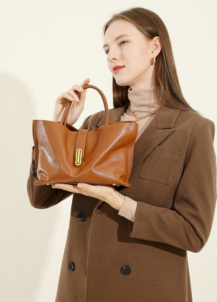 DEEPKEE original nubuck handmade full-grain genuine leather cowhide bag 頭層植鞣牛皮小眾時尚通勤手提包 女士斜挎包 2969 號