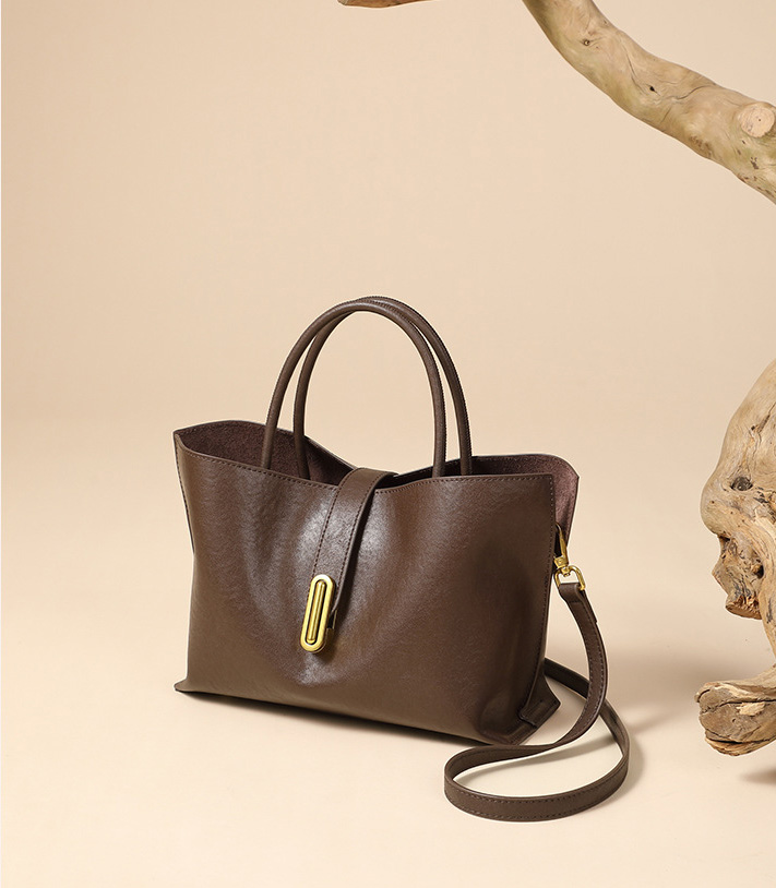 DEEPKEE original nubuck handmade full-grain genuine leather cowhide bag 頭層植鞣牛皮小眾時尚通勤手提包 女士斜挎包 2969 號