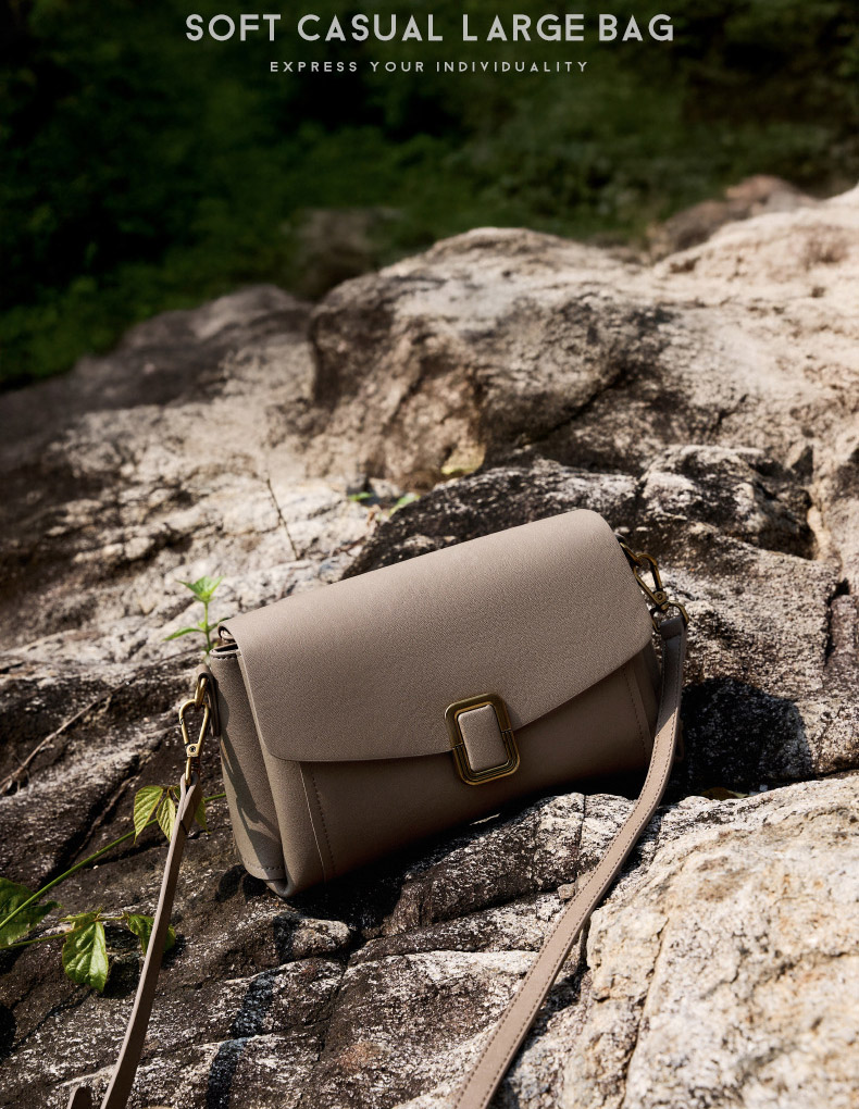 DEEPKEE original nubuck handmade full-grain genuine leather cowhide bag 美拉德手提真皮女包 小眾高級感單肩斜挎包 3037 號