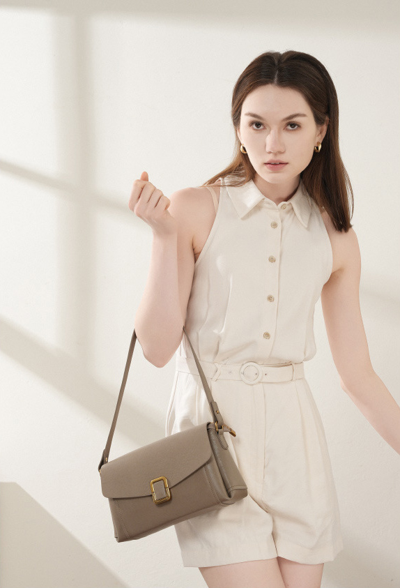 DEEPKEE original nubuck handmade full-grain genuine leather cowhide bag 美拉德手提真皮女包 小眾高級感單肩斜挎包 3037 號