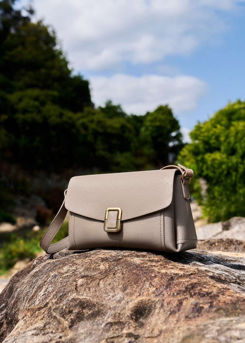 DEEPKEE original nubuck handmade full-grain genuine leather cowhide bag 美拉德手提真皮女包 小眾高級感單肩斜挎包 3037 號