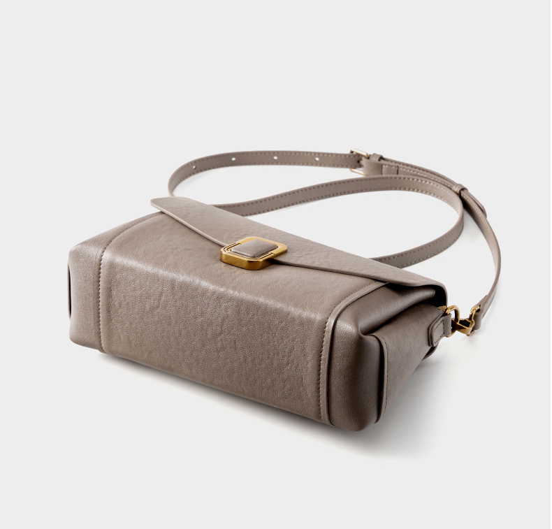 DEEPKEE original nubuck handmade full-grain genuine leather cowhide bag 美拉德手提真皮女包 小眾高級感單肩斜挎包 3037 號