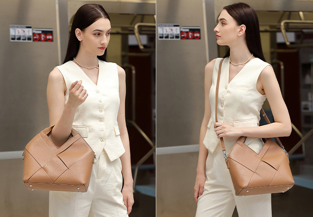 DEEPKEE original nubuck handmade full-grain genuine leather cowhide bag 頭層真皮編織包軟皮手提斜挎包 3112 號