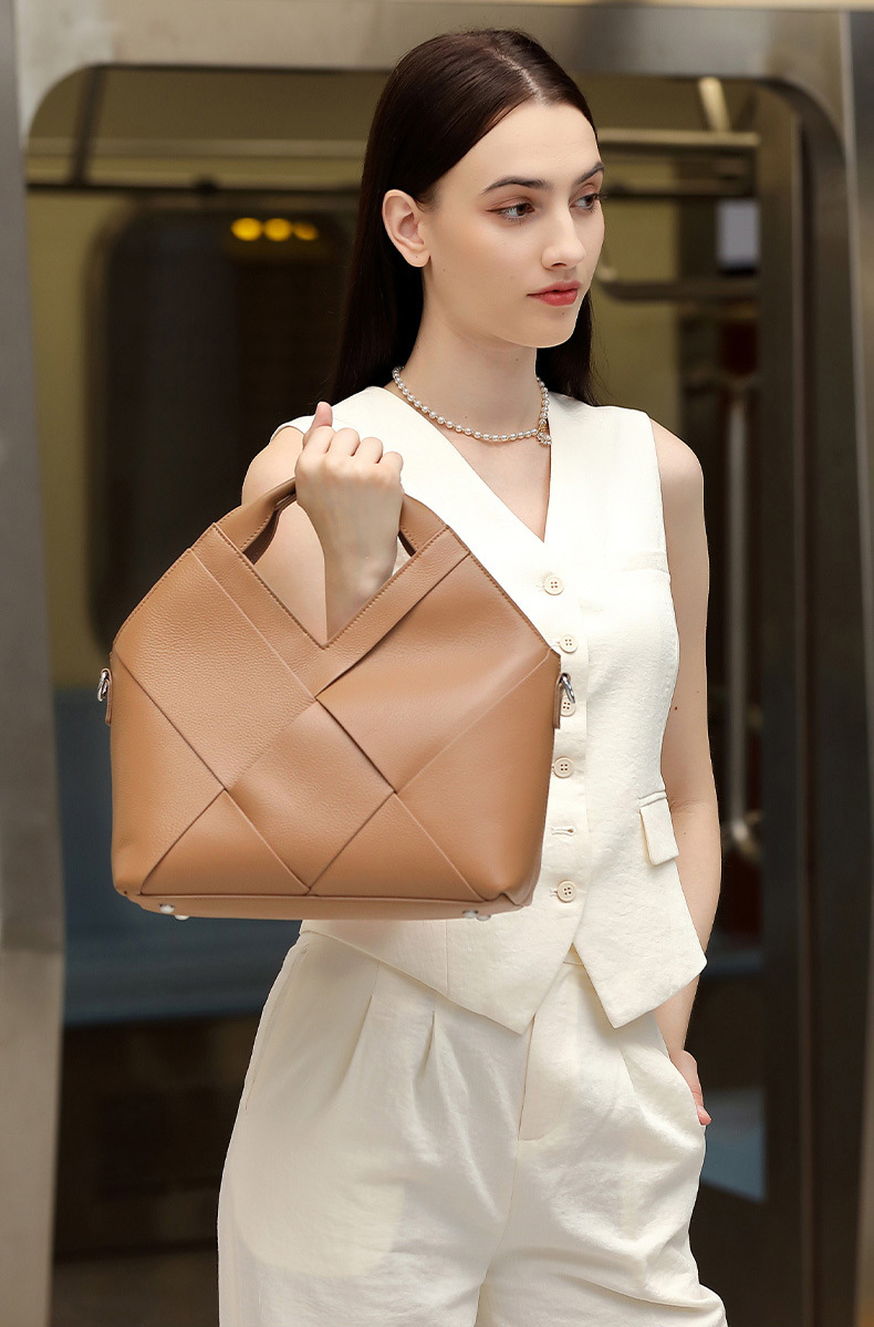 DEEPKEE original nubuck handmade full-grain genuine leather cowhide bag 頭層真皮編織包軟皮手提斜挎包 3112 號