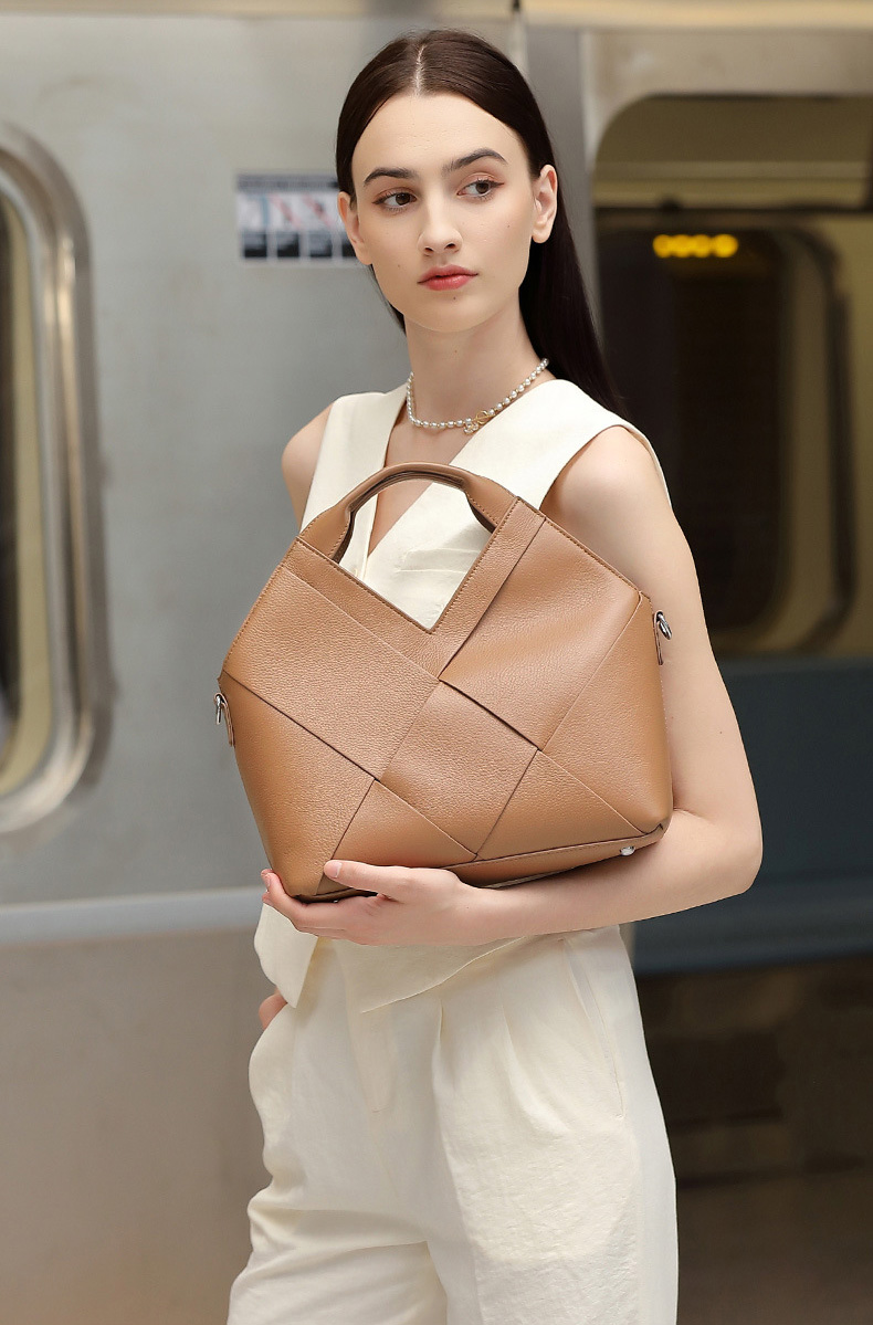 DEEPKEE original nubuck handmade full-grain genuine leather cowhide bag 頭層真皮編織包軟皮手提斜挎包 3112 號