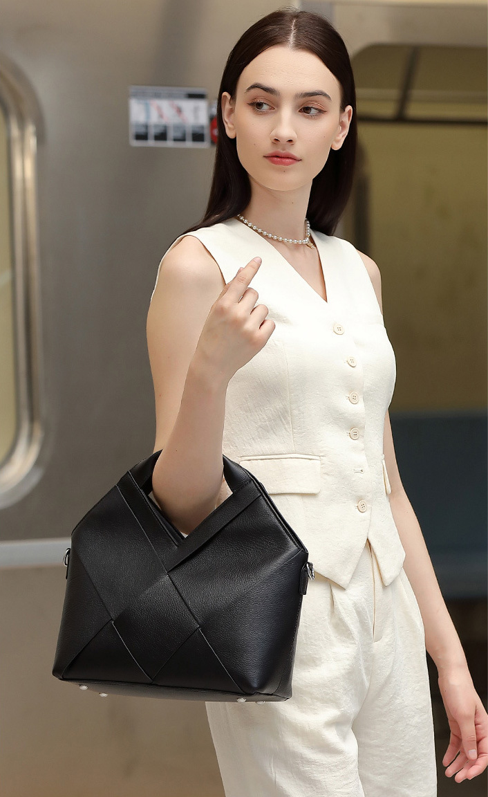 DEEPKEE original nubuck handmade full-grain genuine leather cowhide bag 頭層真皮編織包軟皮手提斜挎包 3112 號