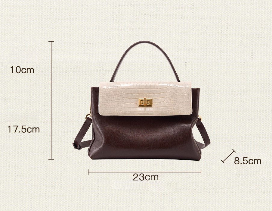 DEEPKEE original nubuck handmade full-grain genuine leather cowhide bag 頭層植鞣牛皮拼色手提包 3158 號