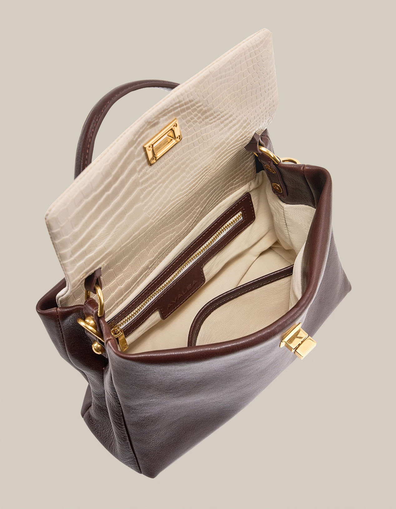 DEEPKEE original nubuck handmade full-grain genuine leather cowhide bag 頭層植鞣牛皮拼色手提包 3158 號