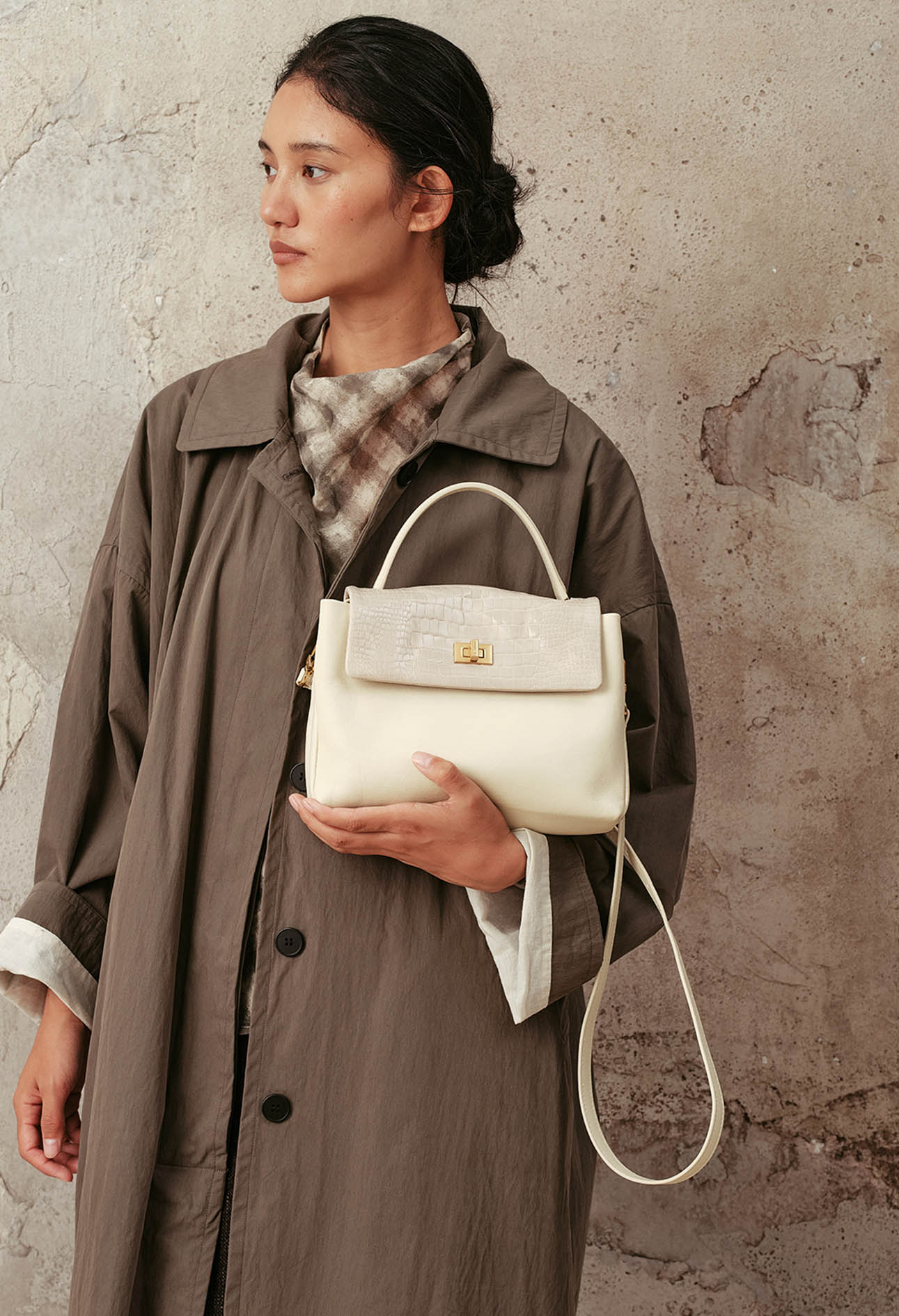 DEEPKEE original nubuck handmade full-grain genuine leather cowhide bag 頭層植鞣牛皮拼色手提包 3158 號