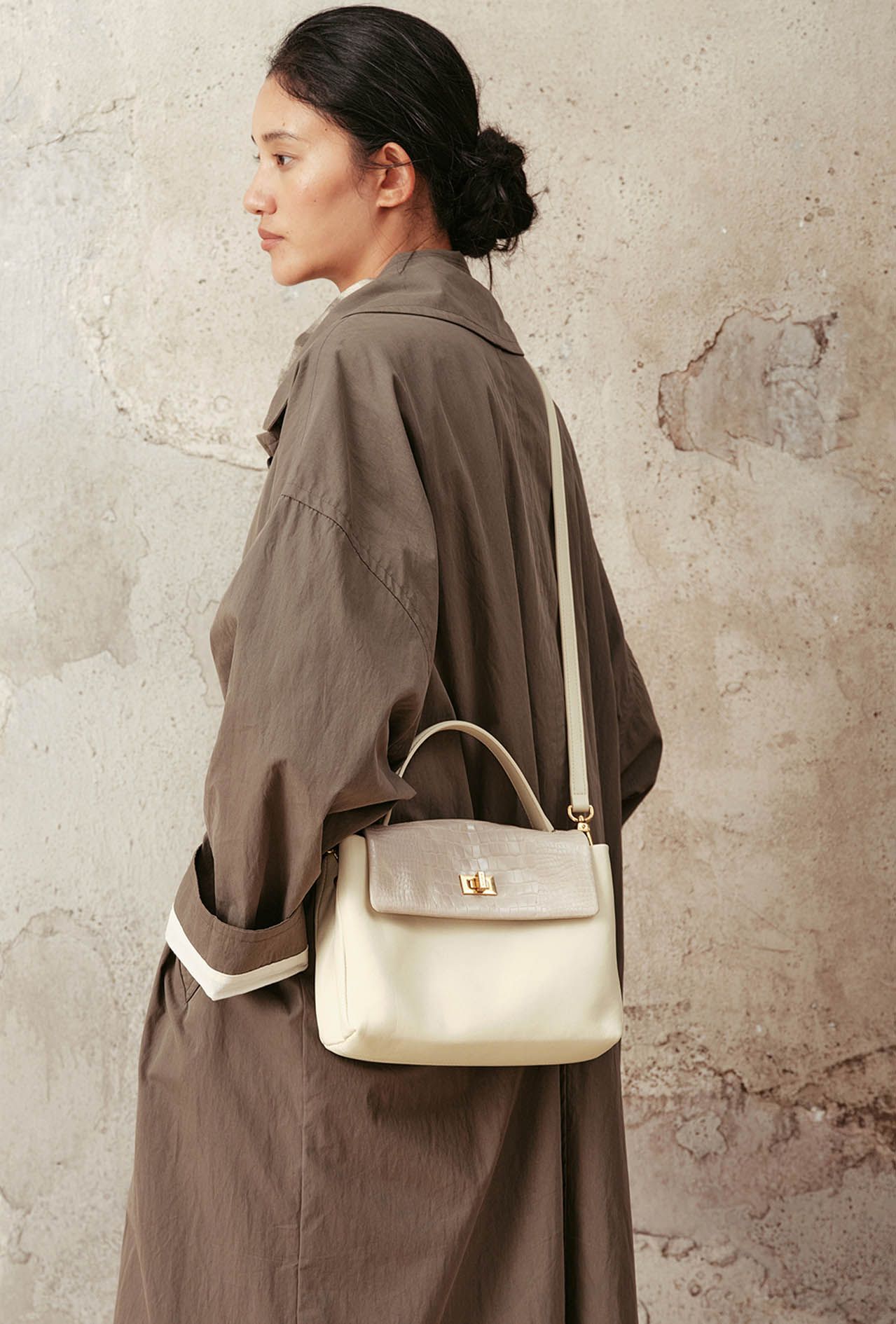 DEEPKEE original nubuck handmade full-grain genuine leather cowhide bag 頭層植鞣牛皮拼色手提包 3158 號