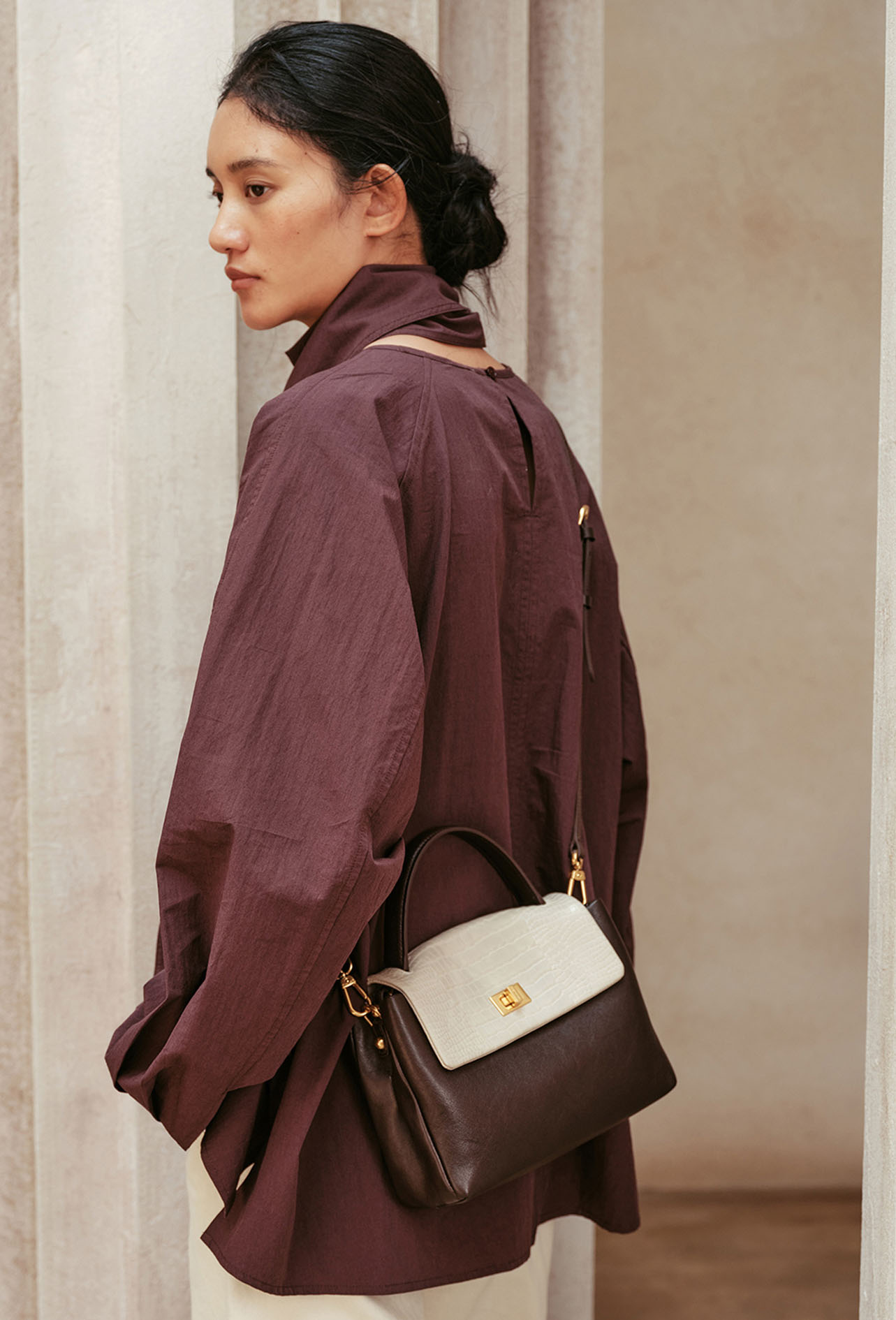 DEEPKEE original nubuck handmade full-grain genuine leather cowhide bag 頭層植鞣牛皮拼色手提包 3158 號