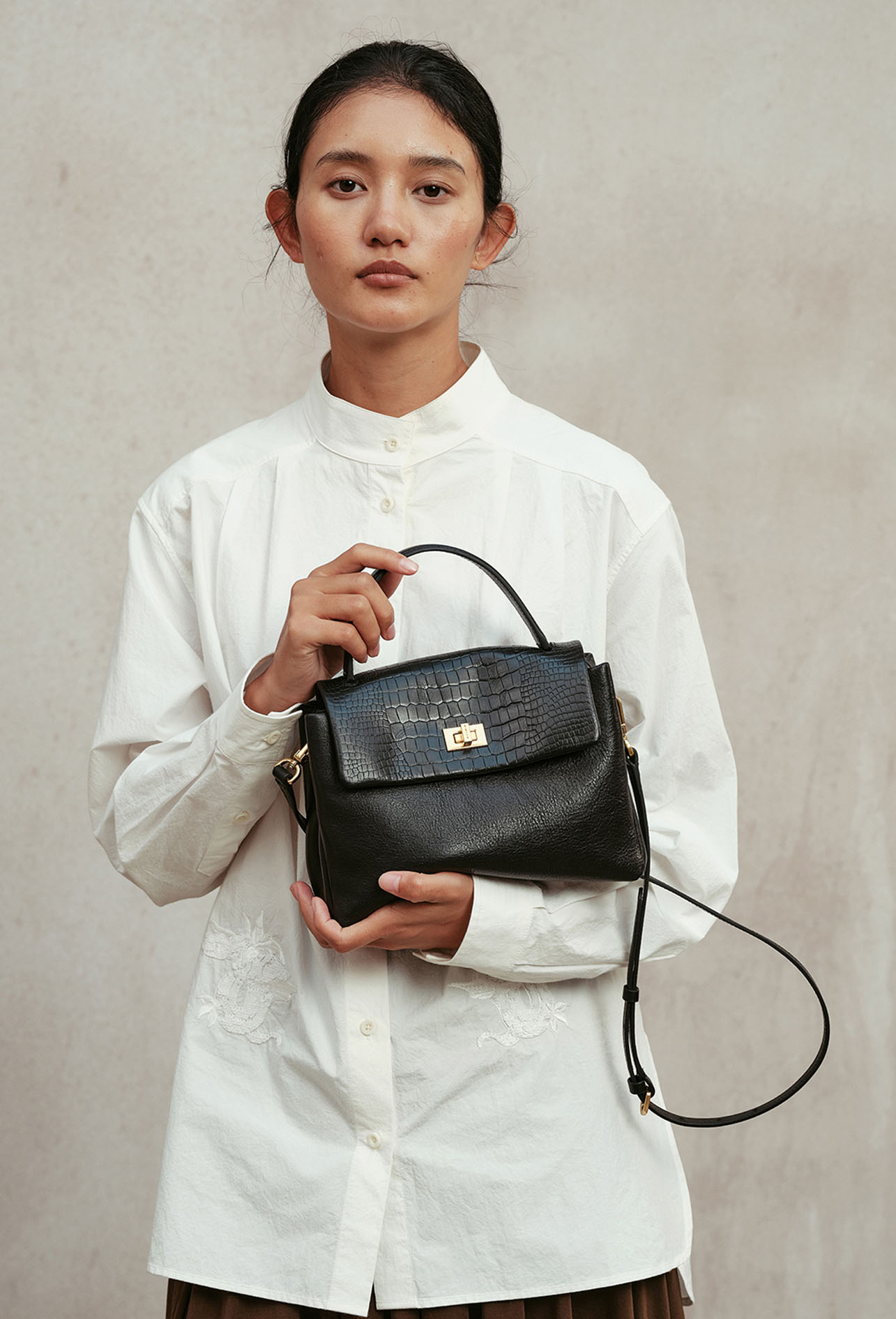 DEEPKEE original nubuck handmade full-grain genuine leather cowhide bag 頭層植鞣牛皮拼色手提包 3158 號