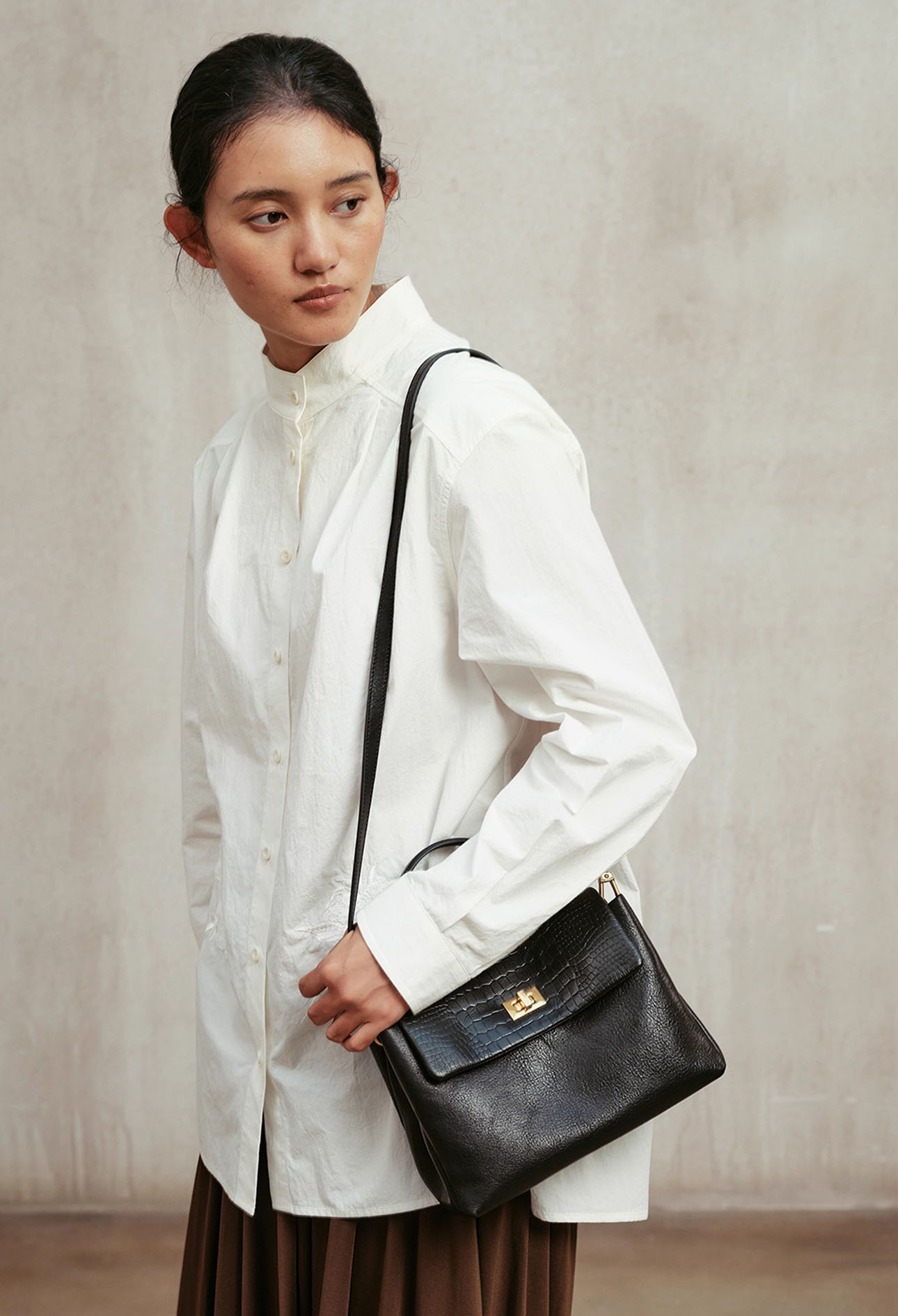 DEEPKEE original nubuck handmade full-grain genuine leather cowhide bag 頭層植鞣牛皮拼色手提包 3158 號