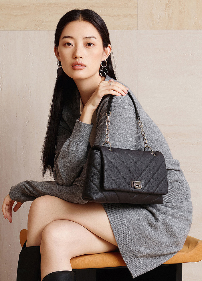 DEEPKEE original nubuck handmade full-grain genuine leather cowhide bag シャネル真皮單肩包斜挎包女包 3169 號