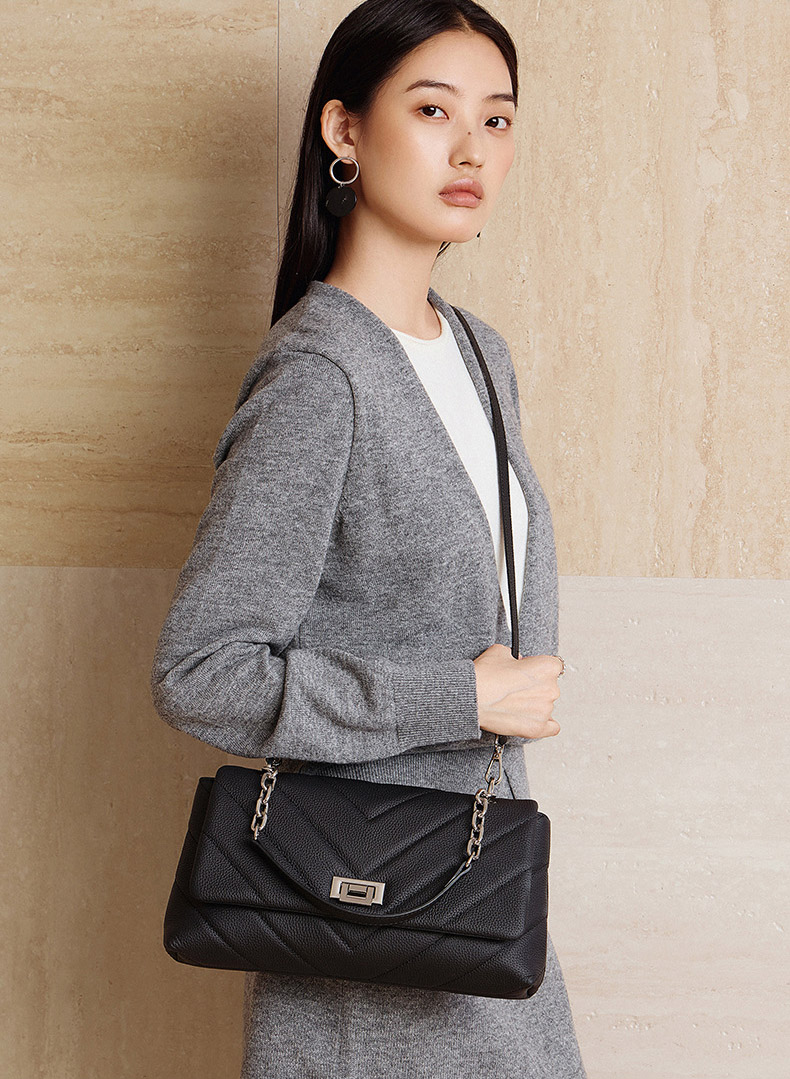 DEEPKEE original nubuck handmade full-grain genuine leather cowhide bag シャネル真皮單肩包斜挎包女包 3169 號