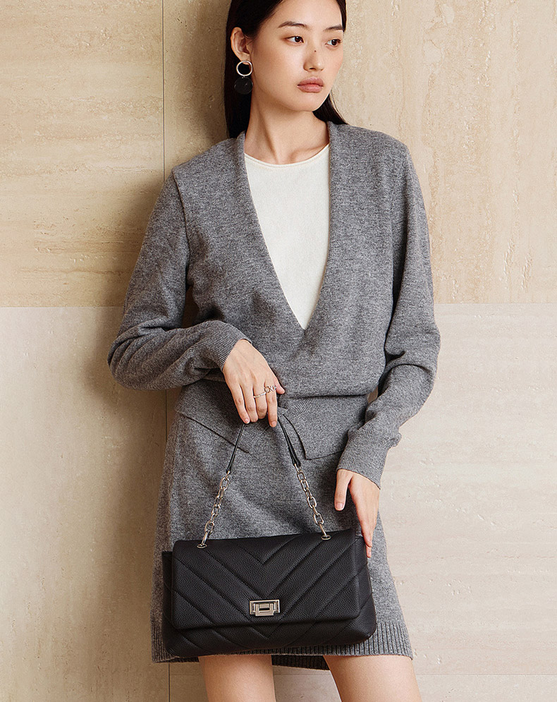 DEEPKEE original nubuck handmade full-grain genuine leather cowhide bag シャネル真皮單肩包斜挎包女包 3169 號