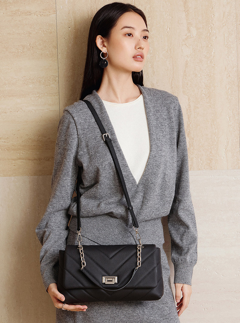 DEEPKEE original nubuck handmade full-grain genuine leather cowhide bag シャネル真皮單肩包斜挎包女包 3169 號