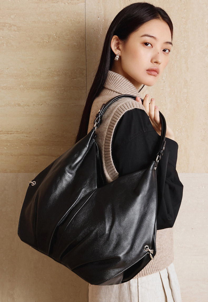 DEEPKEE original nubuck handmade full-grain genuine leather cowhide bag 頭層牛皮大容量真皮女用單肩斜挎包 3200 號