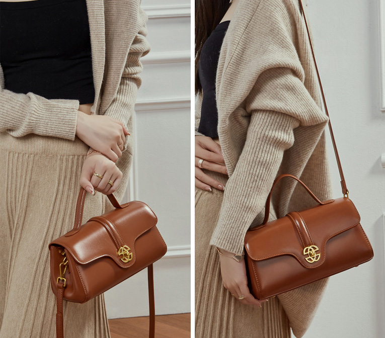 DEEPKEE original nubuck handmade full-grain genuine leather cowhide bag 輕奢真皮包 斜挎手提單肩包 3201 號