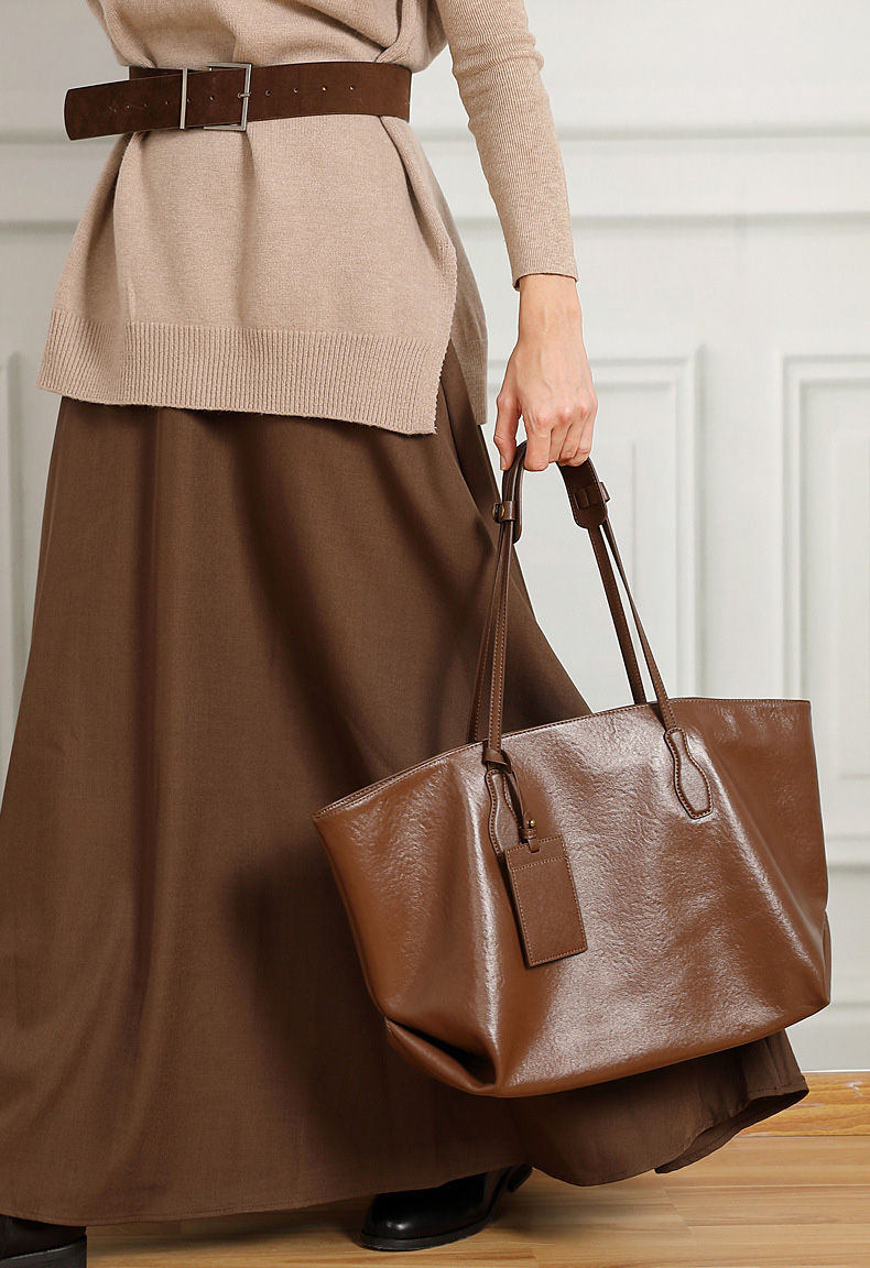 DEEPKEE original nubuck handmade full-grain genuine leather cowhide bag 頭層植鞣真皮小眾大容量高級質感通勤單肩包 3205 號