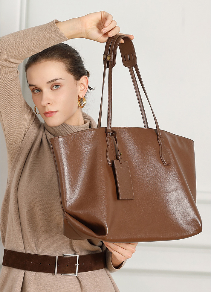 DEEPKEE original nubuck handmade full-grain genuine leather cowhide bag 頭層植鞣真皮小眾大容量高級質感通勤單肩包 3205 號