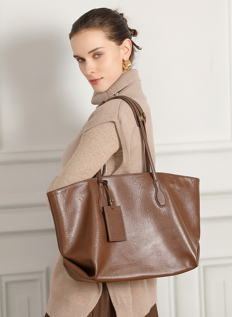 DEEPKEE original nubuck handmade full-grain genuine leather cowhide bag 頭層植鞣真皮小眾大容量高級質感通勤單肩包 3205 號