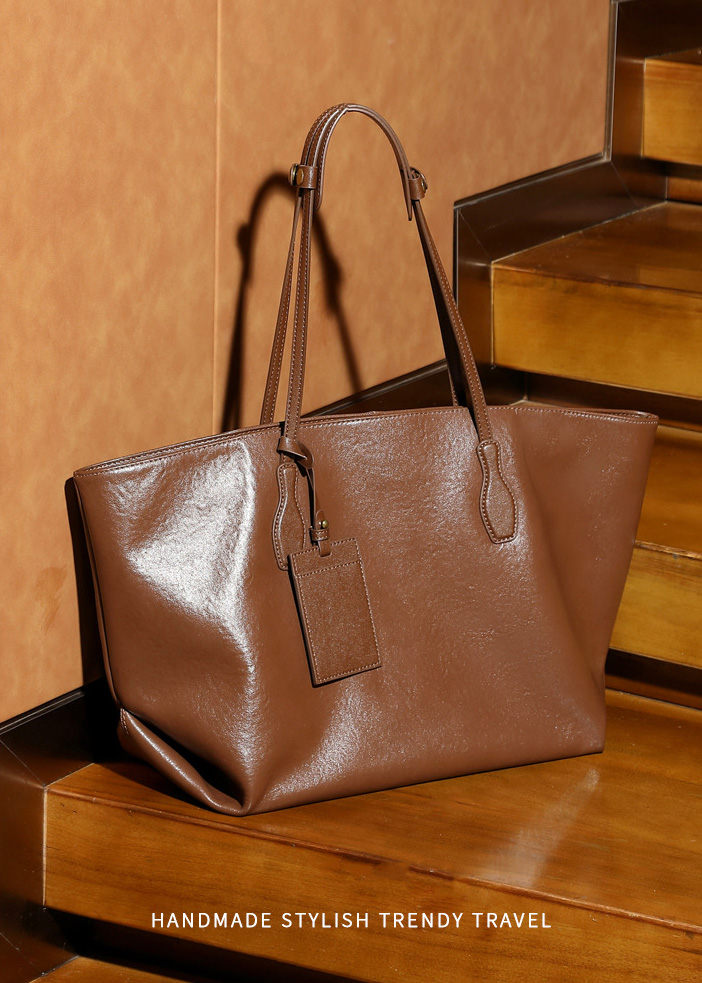 DEEPKEE original nubuck handmade full-grain genuine leather cowhide bag 頭層植鞣真皮小眾大容量高級質感通勤單肩包 3205 號