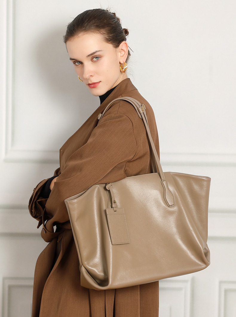 DEEPKEE original nubuck handmade full-grain genuine leather cowhide bag 頭層植鞣真皮小眾大容量高級質感通勤單肩包 3205 號