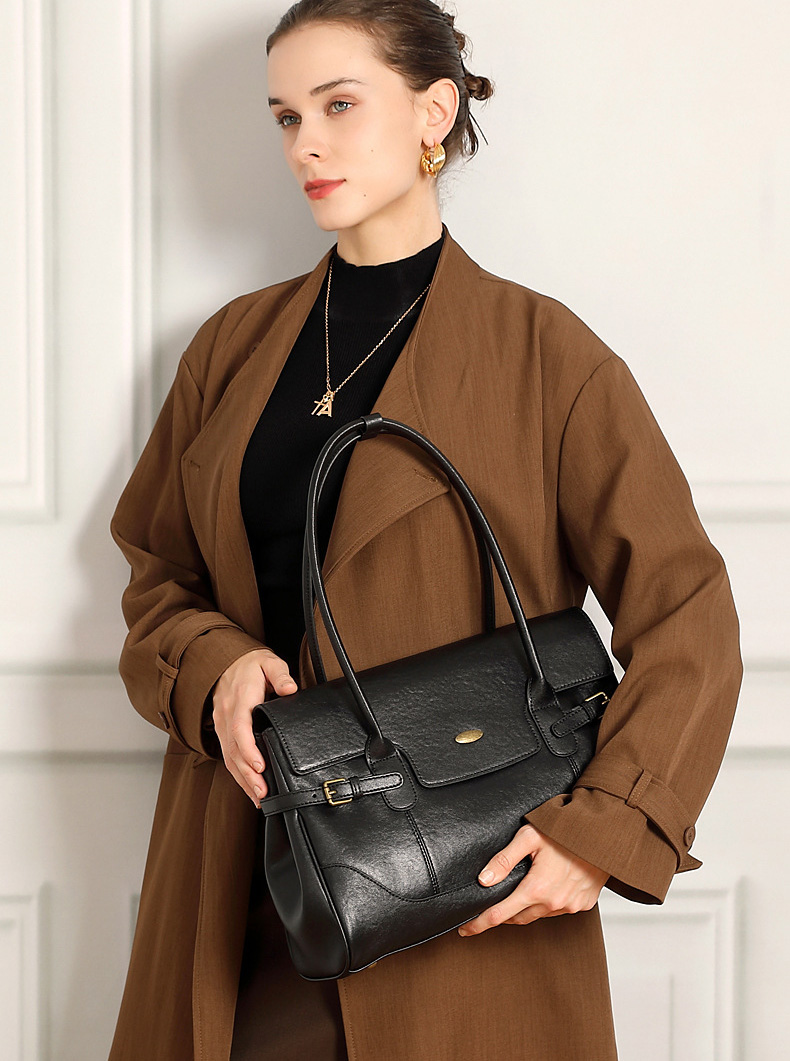 DEEPKEE original nubuck handmade full-grain genuine leather cowhide bag 簡約頭層牛皮真皮大容量復古手提單肩腋下托特包 3207 號