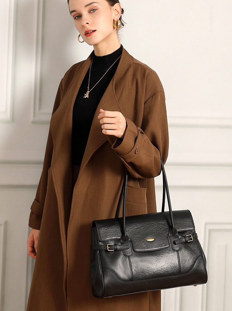 DEEPKEE original nubuck handmade full-grain genuine leather cowhide bag 簡約頭層牛皮真皮大容量復古手提單肩腋下托特包 3207 號