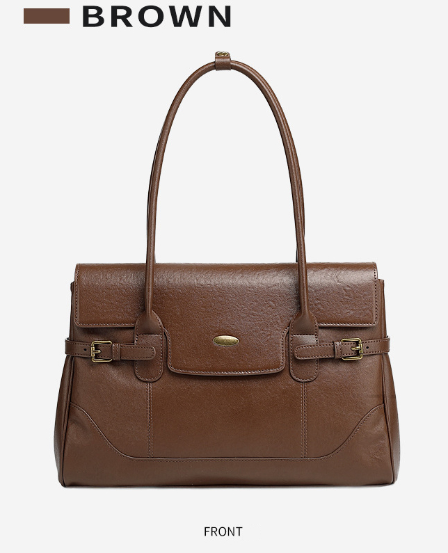 DEEPKEE original nubuck handmade full-grain genuine leather cowhide bag 簡約頭層牛皮真皮大容量復古手提單肩腋下托特包 3207 號