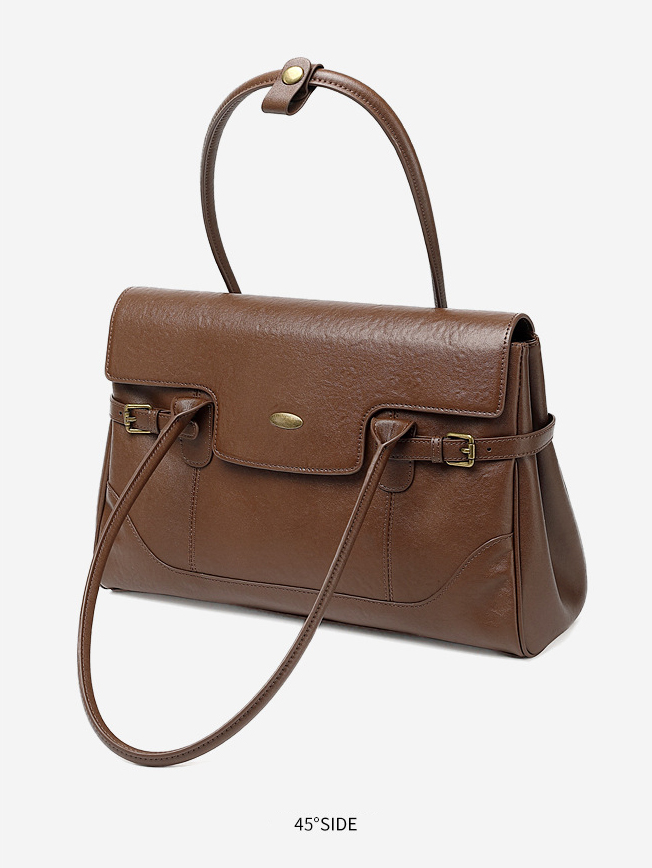 DEEPKEE original nubuck handmade full-grain genuine leather cowhide bag 簡約頭層牛皮真皮大容量復古手提單肩腋下托特包 3207 號