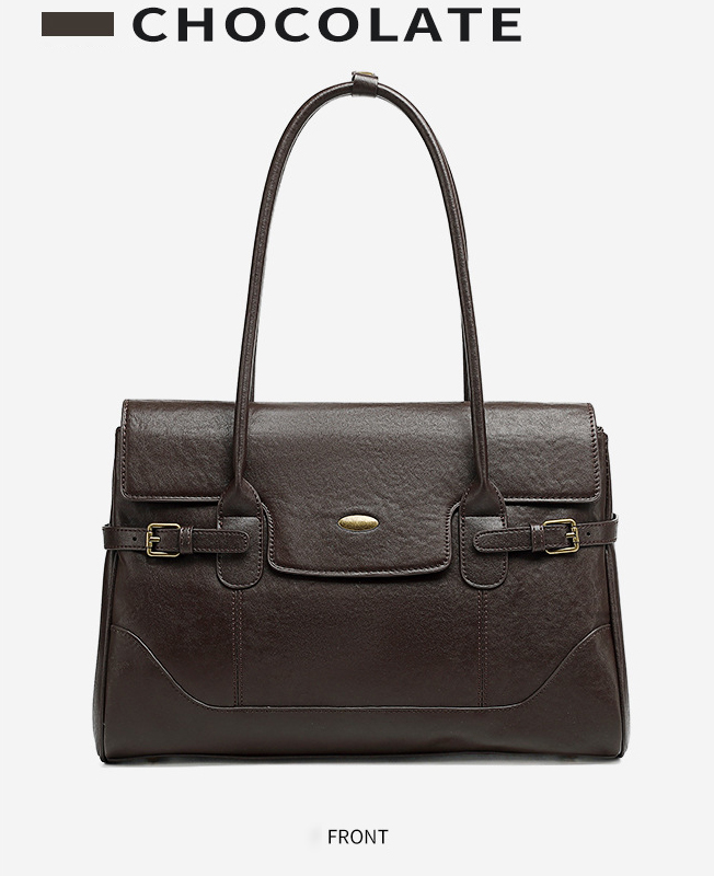 DEEPKEE original nubuck handmade full-grain genuine leather cowhide bag 簡約頭層牛皮真皮大容量復古手提單肩腋下托特包 3207 號