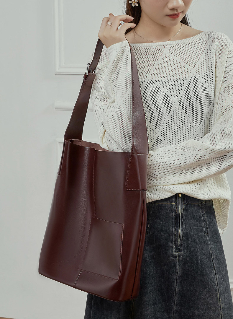 DEEPKEE original nubuck handmade full-grain genuine leather cowhide bag 頭層植鞣牛皮大包 真皮托特包 單肩手提包 3229 號