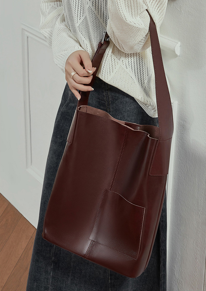 DEEPKEE original nubuck handmade full-grain genuine leather cowhide bag 頭層植鞣牛皮大包 真皮托特包 單肩手提包 3229 號