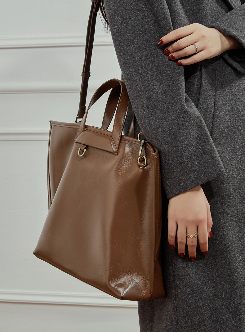 DEEPKEE original nubuck handmade full-grain genuine leather cowhide bag 頭層植鞣皮大容量手提單肩斜挎包 3231 號