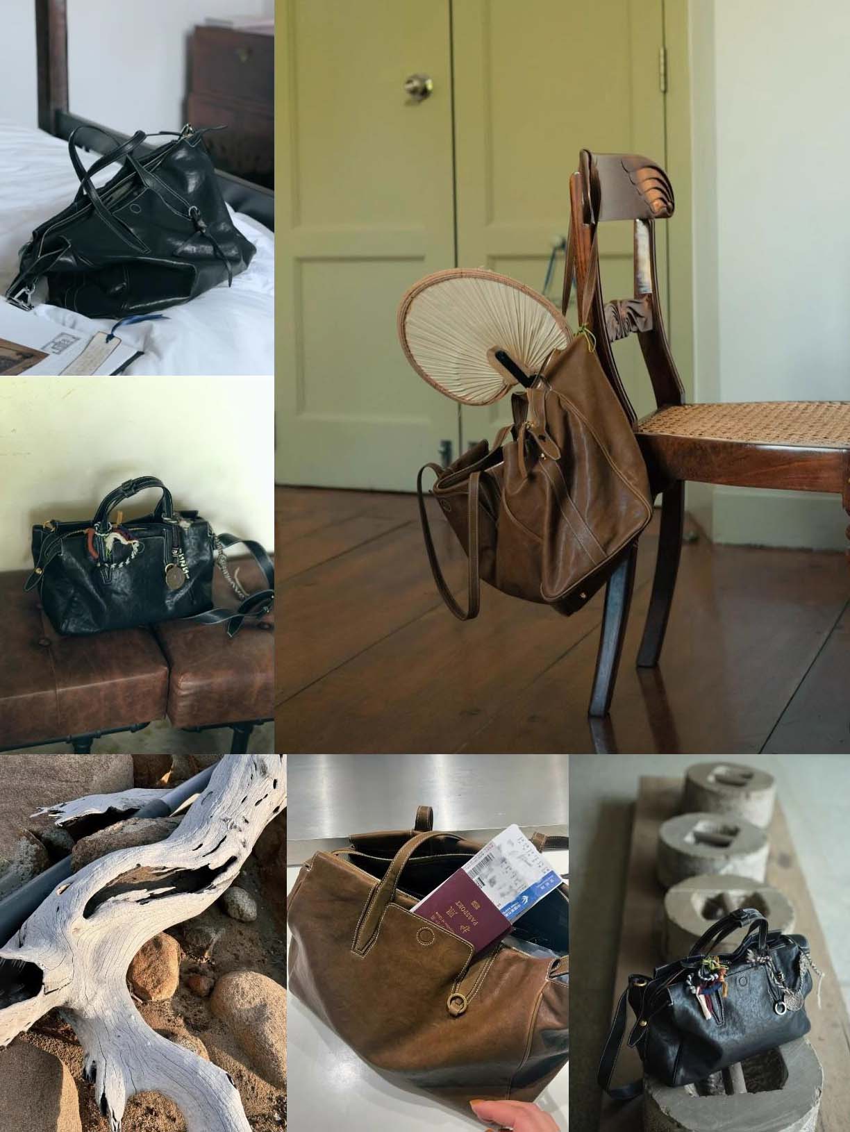 DEEPKEE original nubuck handmade full-grain genuine leather cowhide bag 循跡見物波士頓旅行包 328 號