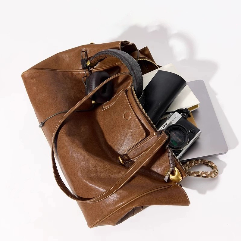 DEEPKEE original nubuck handmade full-grain genuine leather cowhide bag 循跡見物波士頓旅行包 328 號