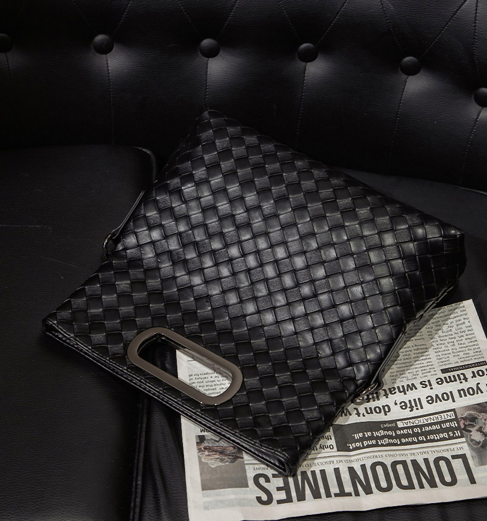 DEEPKEE original nubuck handmade full-grain genuine leather cowhide bag 真皮編織包 折疊菱格鍊條包 38002 號