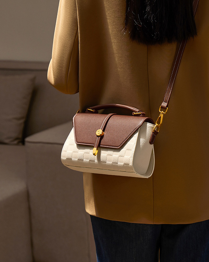 DEEPKEE original nubuck handmade full-grain genuine leather cowhide bag 真皮斜挎蘭杜女士包包 400 號